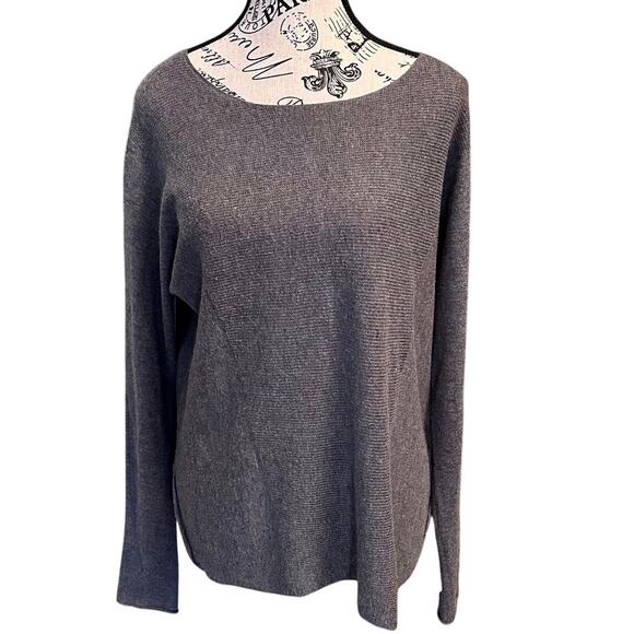 Vince Lux Women's Grey Wool & Cashmere Blend Knit Top Size M Minimalist Classic - Picture 3 of 9